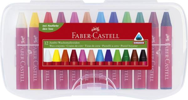 FABER CASTELL Wachsmalkreide Jumbo 12ST sortiert 120011