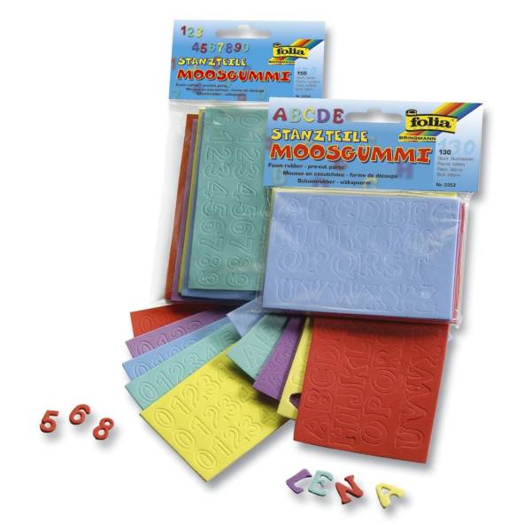 Moosgummi Stanzteile "Buchstaben" 130 Stück, sortiert