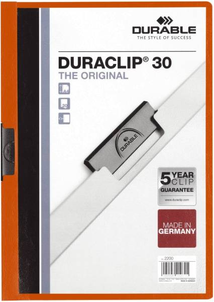 DURABLE Klemmmappe Duraclip A4 orange 2200 09 30BL