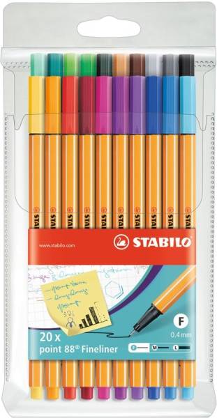 Fineliner point 88 Etui, mit 20 Stiften®