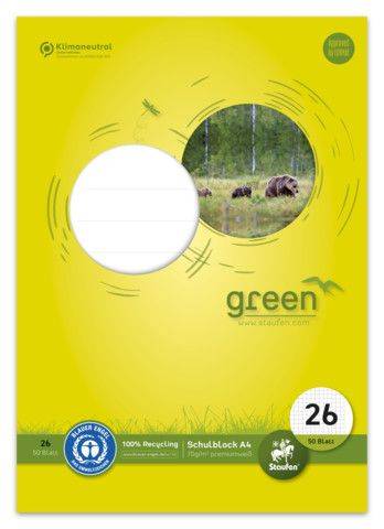 STAUFEN GREEN Schulblock A4 50BL Lin26 040750026 70g