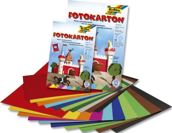 Fotokartonblock A3, 300 g qm, farbig sortiert, Block mit 10 Blatt