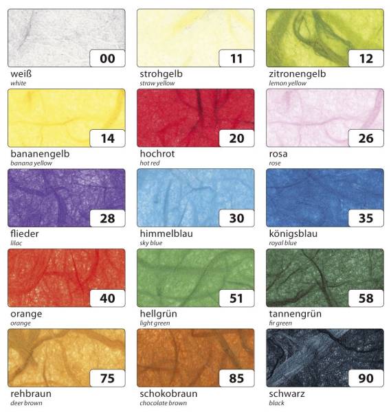 Strohseide 47 x 64 cm, farbig sortiert