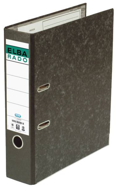 Ordner rado Wolkenmarmor A4, 80 mm, schwarz