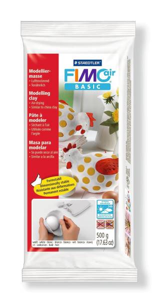 Modelliermasse air basic 500g, weiß, metallisierte Folie®