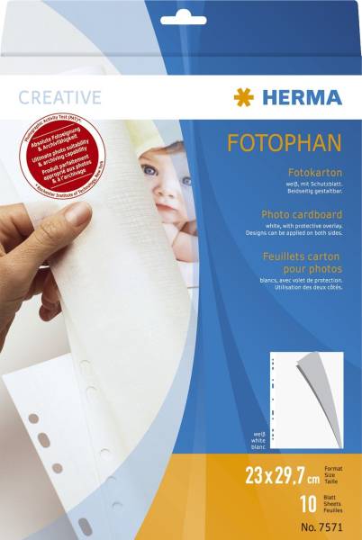 7571 Fotokarton, 230 x 297 mm, weiß, 10 Blatt