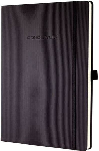 Notizbuch A4+, kariert, 194 Seiten, schwarz, Hardcover®