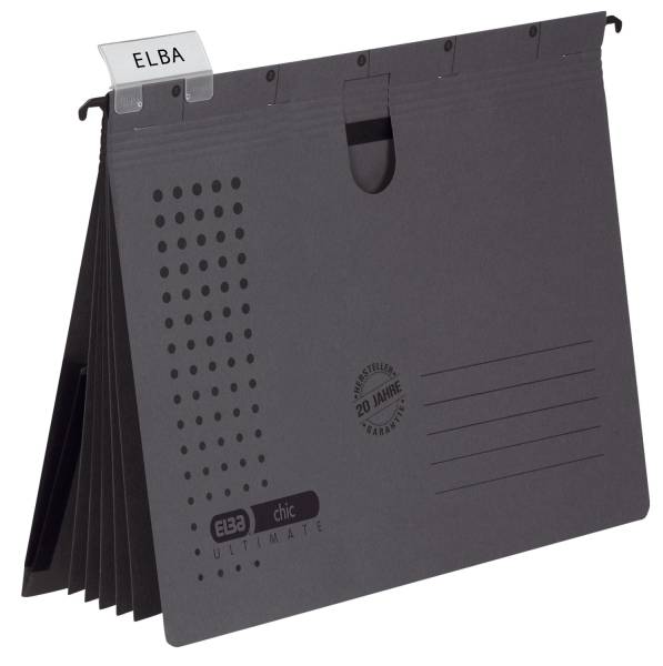 Organisationshefter chic Karton (RC) 230 g qm, A4, anthrazit, 5 Stück