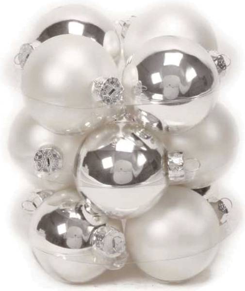 Weihnachtsschmuck Baumkugel 12 Stück, Ø 3 cm, silber
