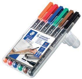 Feinschreiber Universalstift Lumocolor permanent, B, Box mit 6 Farben®