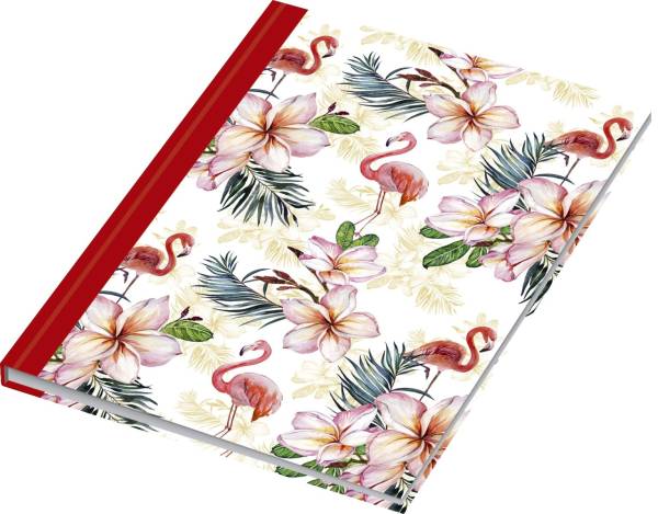 Notizbuch Flamingo rot A5, Pünktchenlineatur, 96 Blatt