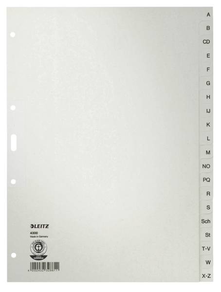 LEITZ Register A4 A-Z grau 43000085 Papier 20tlg.