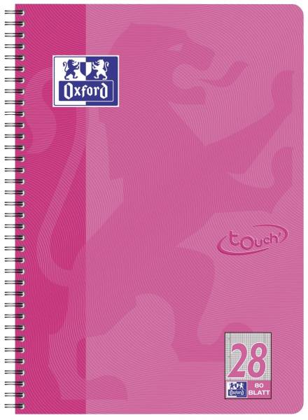 Collegeblock Touch Lin 28 A4, 80 Blatt, 90 g qm, 4 fach Lochung, rosa