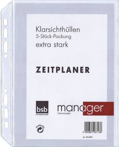 BSB Ersatzeinlage A5 5ST 02-0092 Klarsichthülle
