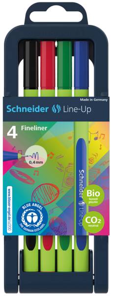 Fineliner Line Up 0,4 mm, 4 Stück, sortiert