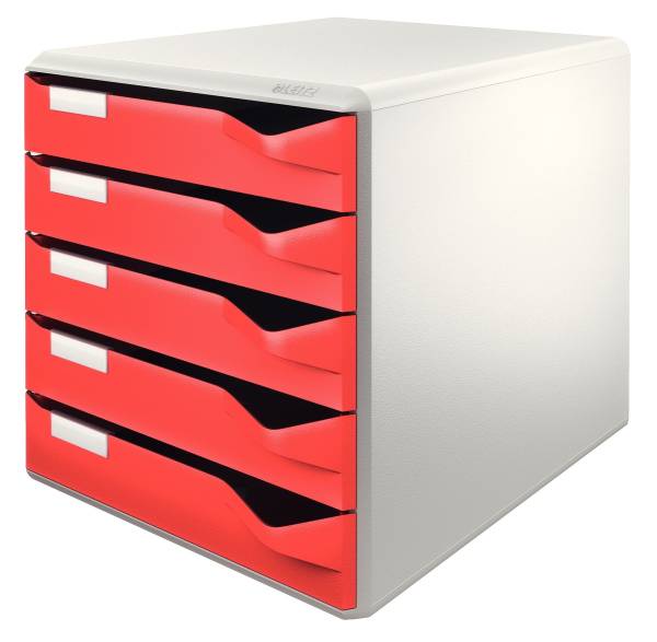 LEITZ Schubladenbox 5 Laden rot 5280-00-25