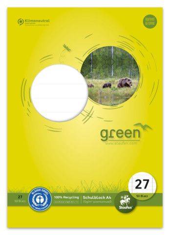 STAUFEN GREEN Schulblock A4 50BL Lin27 040750027 70g