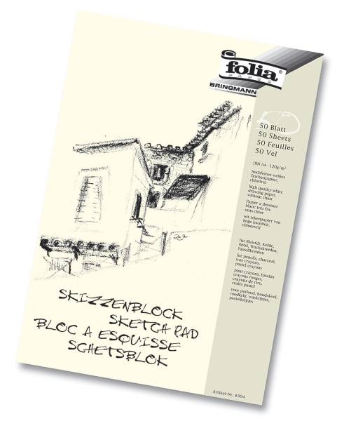 Skizzenblock 120 g qm, DIN A4, 50 Blatt