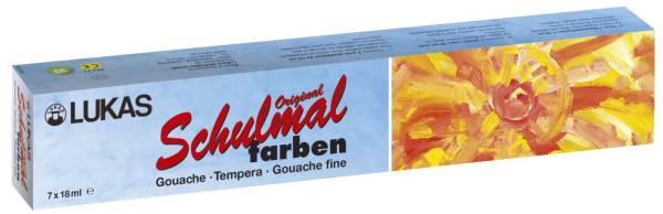 LACUFA Schulmalfarbe 18ml 7Farben K108007 Grundsortiment