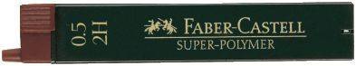 Feinmine SUPER POLYMER, 0,5 mm, 2H, tiefschwarz, 12 Minen