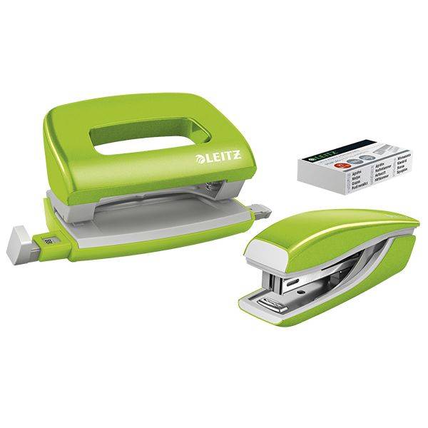 5561 Set Mini Locher Heftgerät NeXXt WOW grün metallic