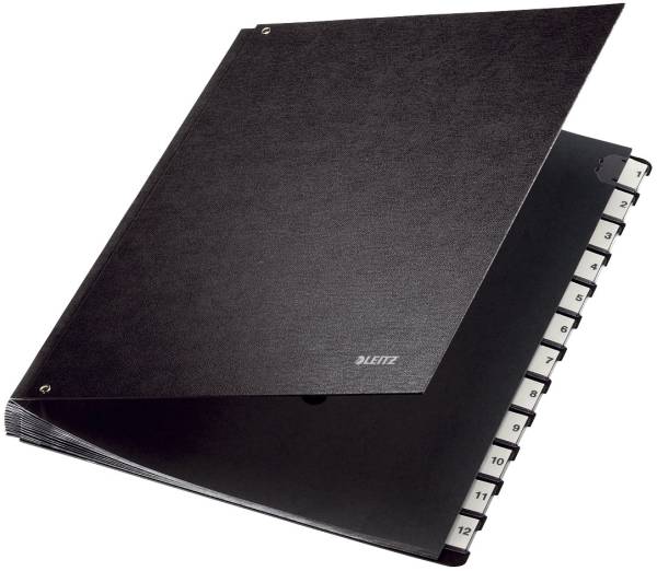 LEITZ Pultordner Karton 1-12 schwarz 5812-00-95