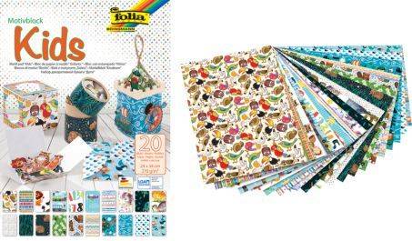 FOLIA Bastelblock Kids 20BL sort. 48949 24x34cm
