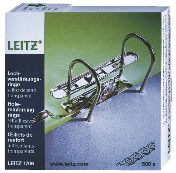 1706 Lochverstärkungsringe, Polypropylen, 500 Stück, weiß transparent