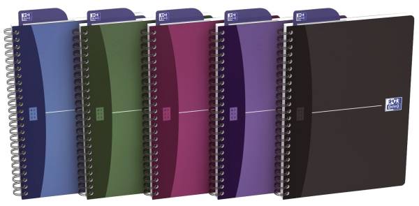 Office Spiralbuch A5, 5 mm kariert, 90 Blatt, sortiert