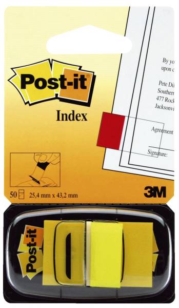 Index Standard Typ 680 25,4 x 43,2 mm, gelb