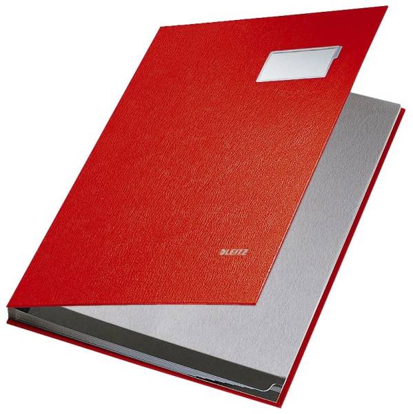 5701 Unterschriftsmappe 10 Fächer, PP kaschiert, rot