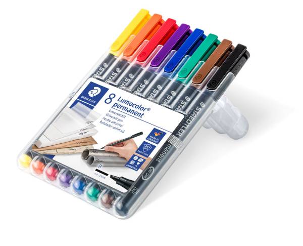 Feinschreiber Universalstift Lumocolor permanent, B, Box mit 8 Farben®