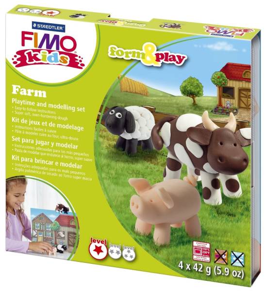 Modelliermasse Kids Materialpackung Form & Play "farm", 4 x 42 g®