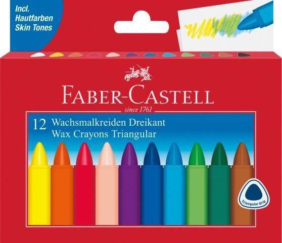 FABER CASTELL Wachsmalkreide 12er Etui 120010