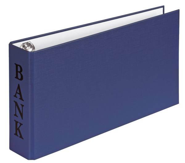 Bankordner BANK A6, 2 D Ring Mechanik 30 mm, blau