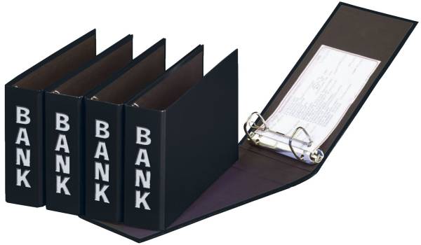 Bankordner Color Einband A5 , 50 mm, Color Einband, schwarz