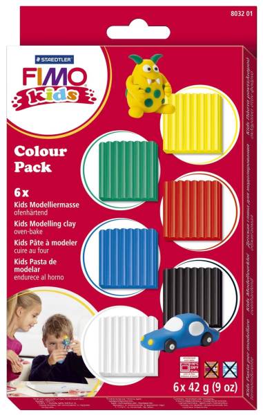 Modelliermasse FIMO kids Colour pack basic, Kunststoff, 6 x 42g®