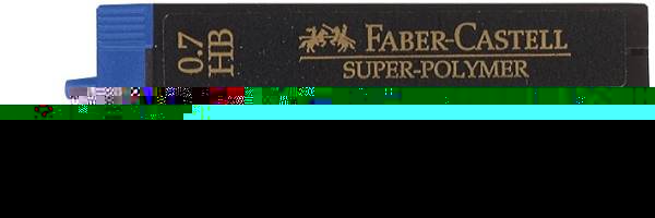 Feinmine SUPER POLYMER, 0,7 mm, HB, tiefschwarz, 12 Minen
