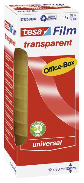 Klebefilm Office Box transparent 12 St , Bandgröße (L x B): 33 m x 12 mm