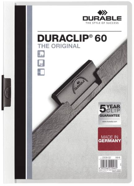 Klemm Mappe DURACLIP 60, DIN A4, weiß®