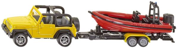 SIKU Jeep mit Boot 1658