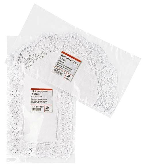 Tortenspitzen Ø 9 cm, 24 Stück, weiß