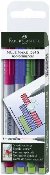 CD Marker MULTIMARK, wasserlöslich, Strichstärke: ca 0,4 mm, 4 Farben, Etui