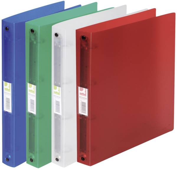 Q-CONNECT Ringmappe transluzent sortiert KF02908 A4 4 R 25 mm