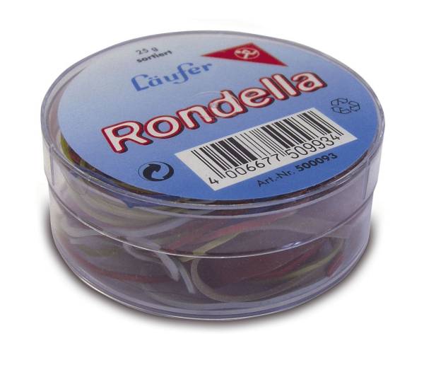 RONDELLA Gummiringe in der Dose Ø50mm, 25g, rot