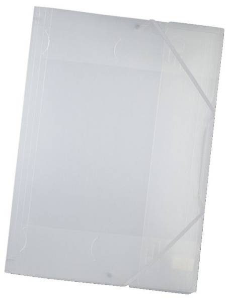 Sammelmappe mit Gummiband, DIN A3, transparent, weiß