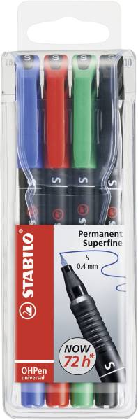 STABILO Folienschreiber OHPen S Etui 4 Stück 841/4 permanent