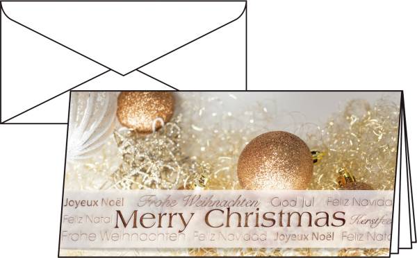 Weihnachts Karten "Christmas Glitter" DIN lang (2 3 A4), 10 Karten®