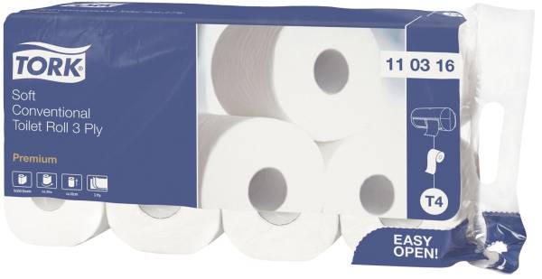 Premium Toilettenpapier, extra weich 3 lagig m Dekorprägung, hochweiß, Packung mit 8 Rollen