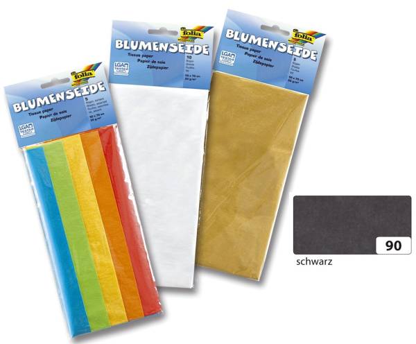 FOLIA Blumenseide 50x70cm schwarz 90090 20g 26Bg